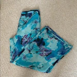 Spiegel Floral Blue Wide Leg Flowy Palazzo Pant